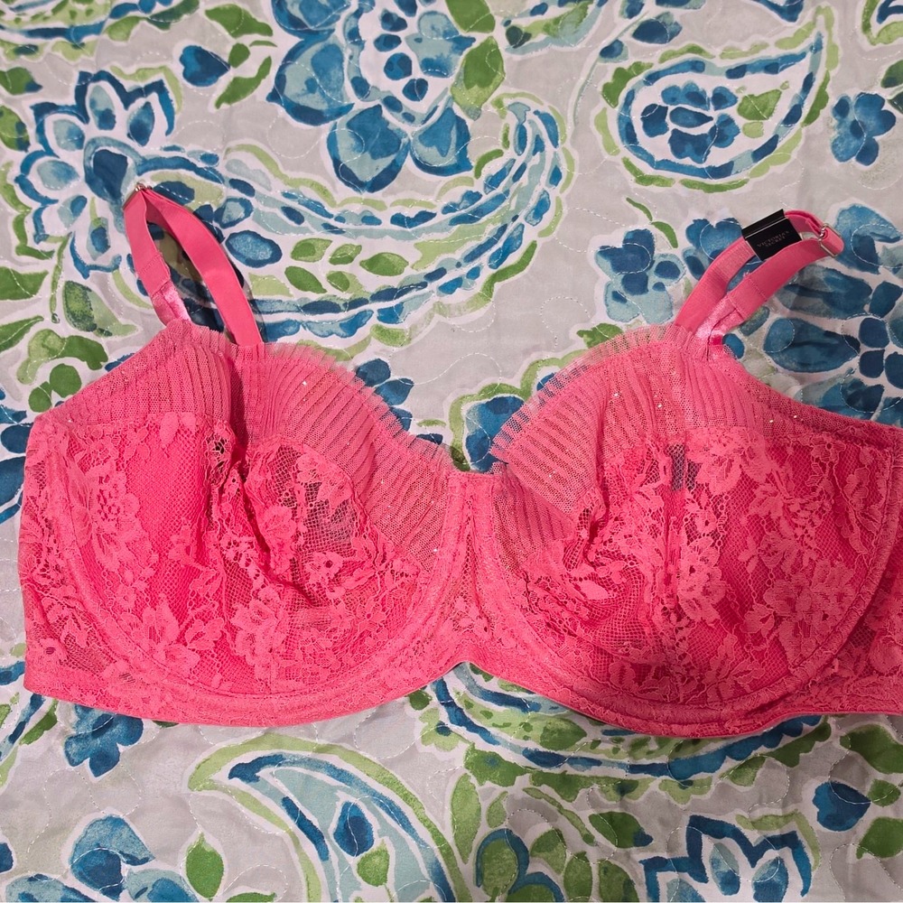 Victoria's Secret Dream Angels Pushup wo padding Pink Floral Lace Underwire 38DD